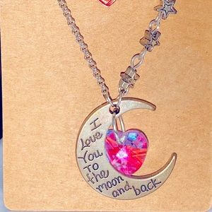 Red Heart - I love you to the Moon Necklace 🌙